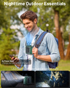 Portable, Clip-On Waist Fan - 10 Speed, Wearable, Flashlight, Powerbank