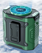 Portable, Clip-On Waist Fan - 10 Speed, Wearable, Flashlight, Powerbank